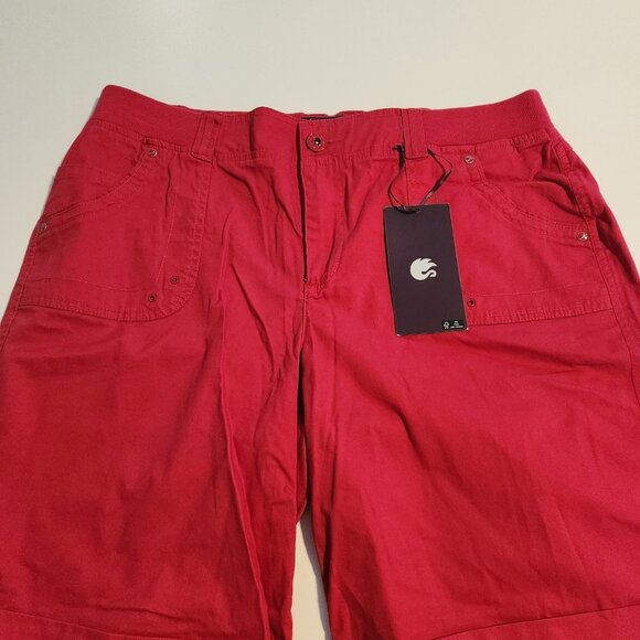 Gloria Vanderbit Shorts High Rise‎ Red Womens Size 14 36-38×10 Stretch Waist NEW - Picture 7 of 15